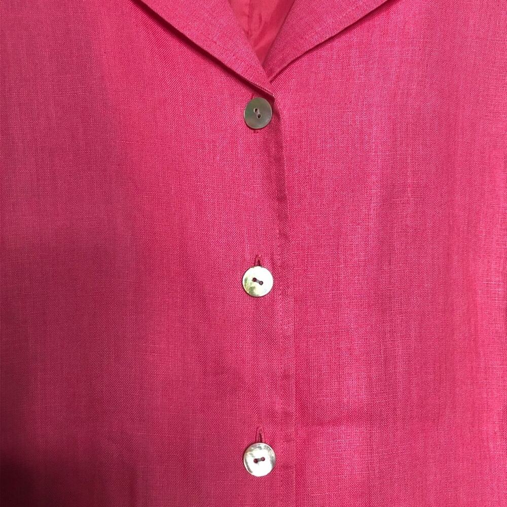 Talbots Irish Linen Sleeveless Shirt Dress Pink 14 - Picture 7 of 9